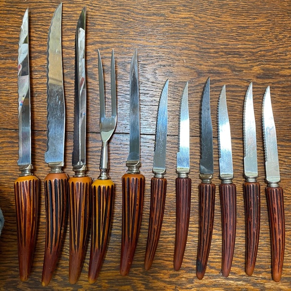 Vintage 11piece carving set. Crown Crest Sheffield England - Picture 1 of 1